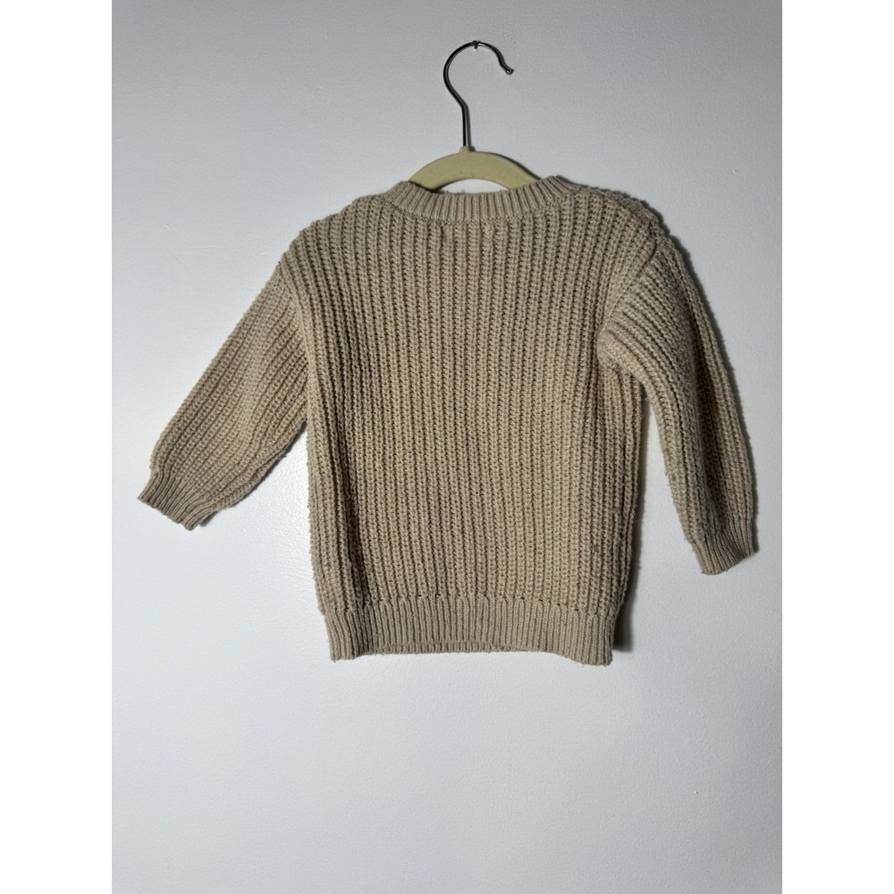 Cat & Jack Cable Knit Sweater  Tan/cream Sz‎  18 Months Unisex - Picture 3 of 5